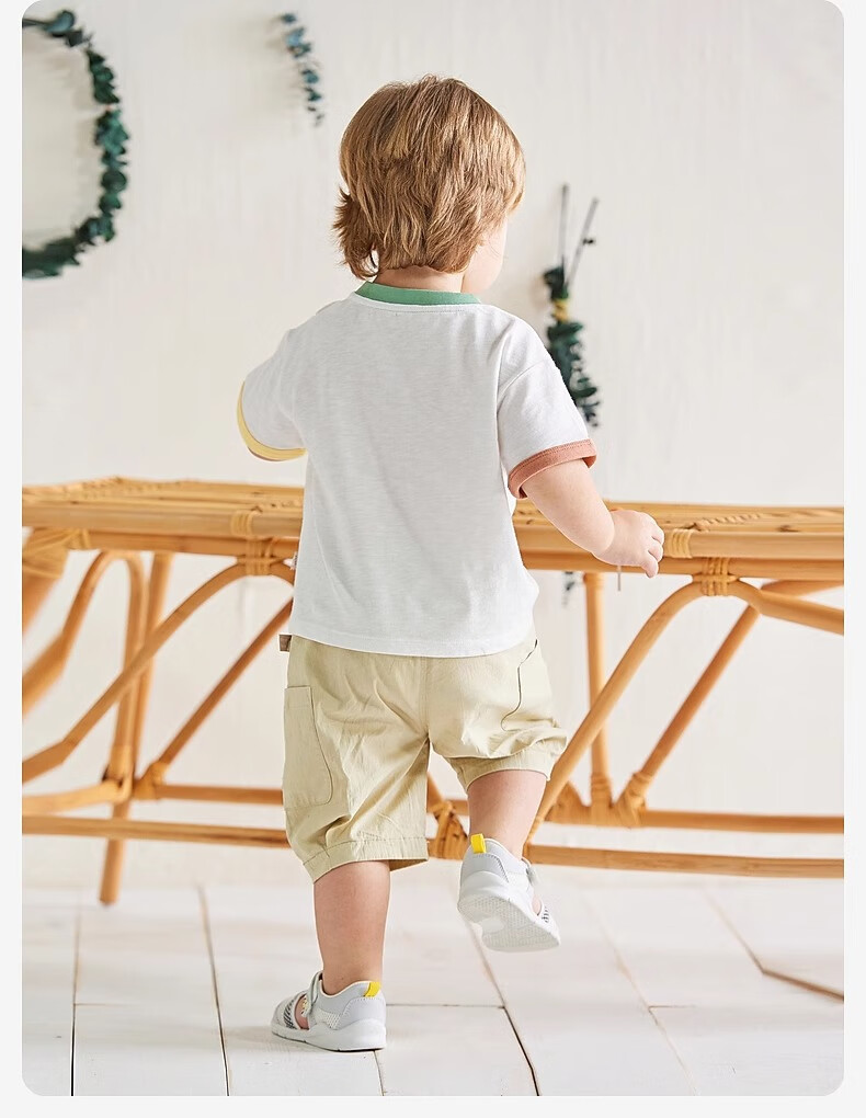 DAVE & BELLA Children's Short-Sleeve Summer Wear, Boys' Cartoon T-Shirt, Stylish Casual Color-Block Top 6