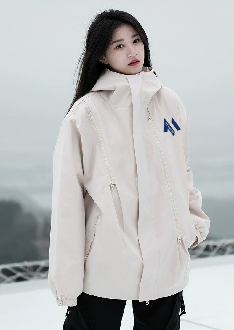 Mianzhi Windbreaker Jacket for Men And Women, Autumn Outdoor Windproof Waterproof Coat, Couple's Outerwear, Black, 3XL 15