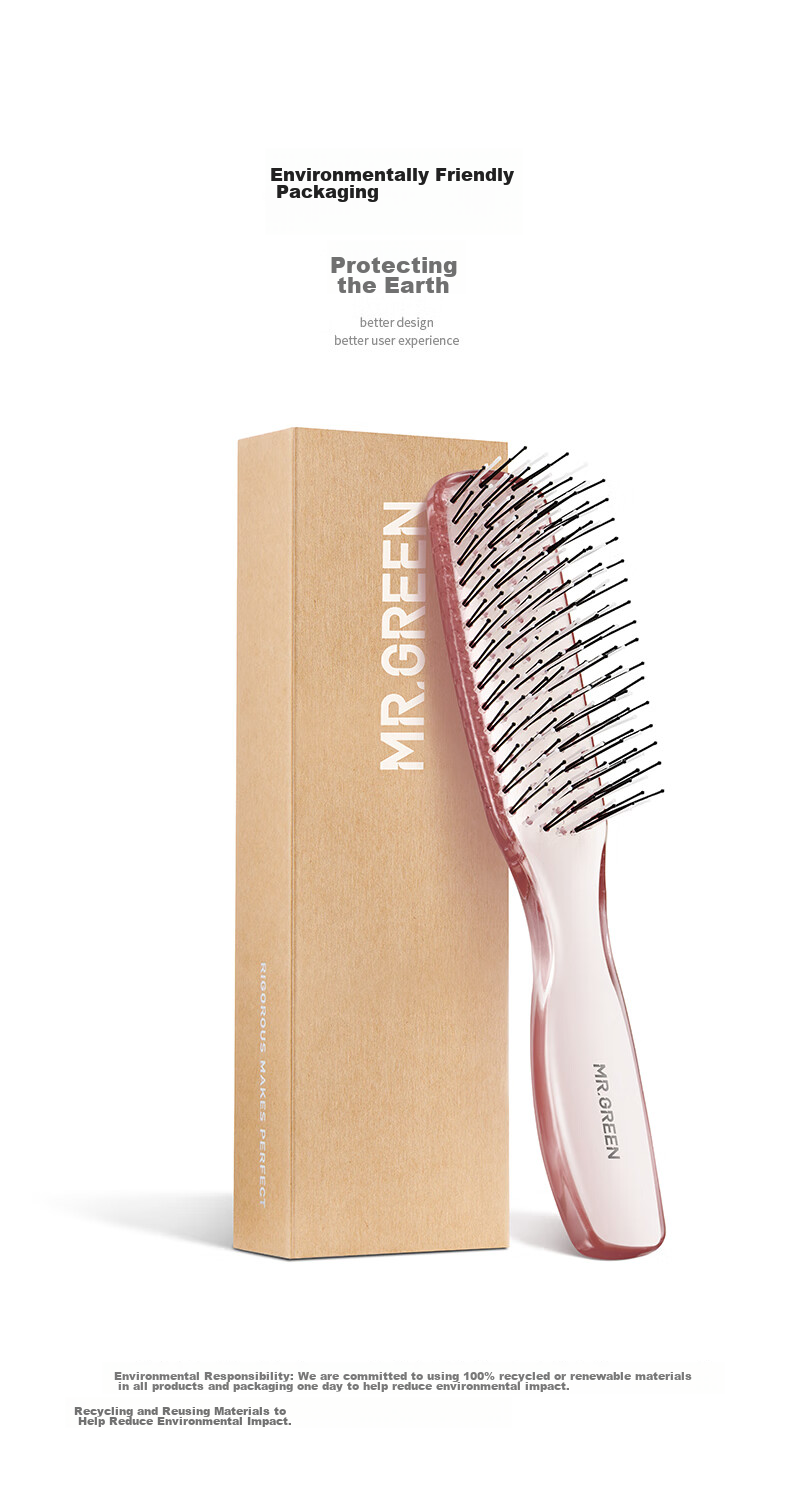 MR.GREEN German Comb for Women, Massage Comb with High And Low Teeth, Straightening And Curling Comb, Long Hair Volumizing Styling Comb, Wet And Dry Use Transparent Soft Tooth Comb in Gift Box Mr-7507 9