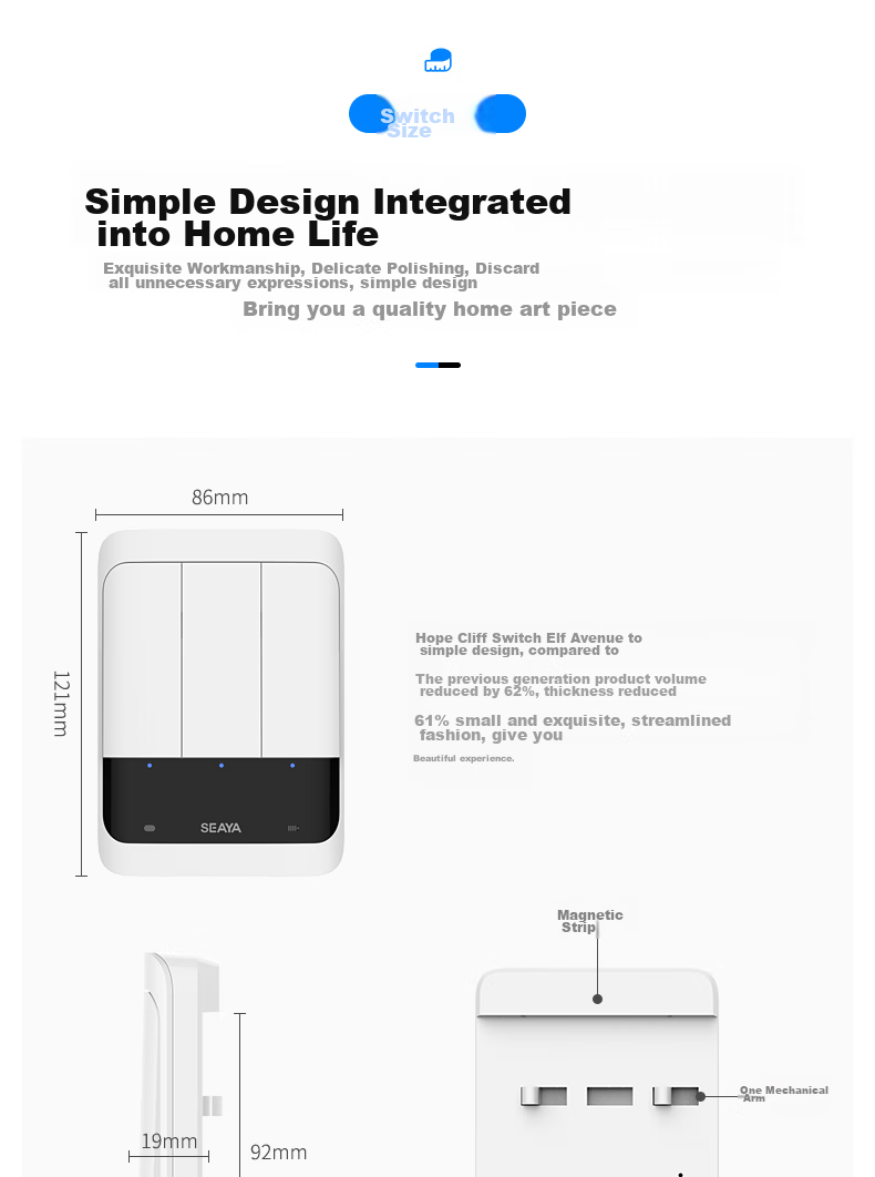 Xiya XYKGJL Smart Switch, Wireless Remote Control for Home Use, No Wiring Required, Remote Control Light Switch Device 16