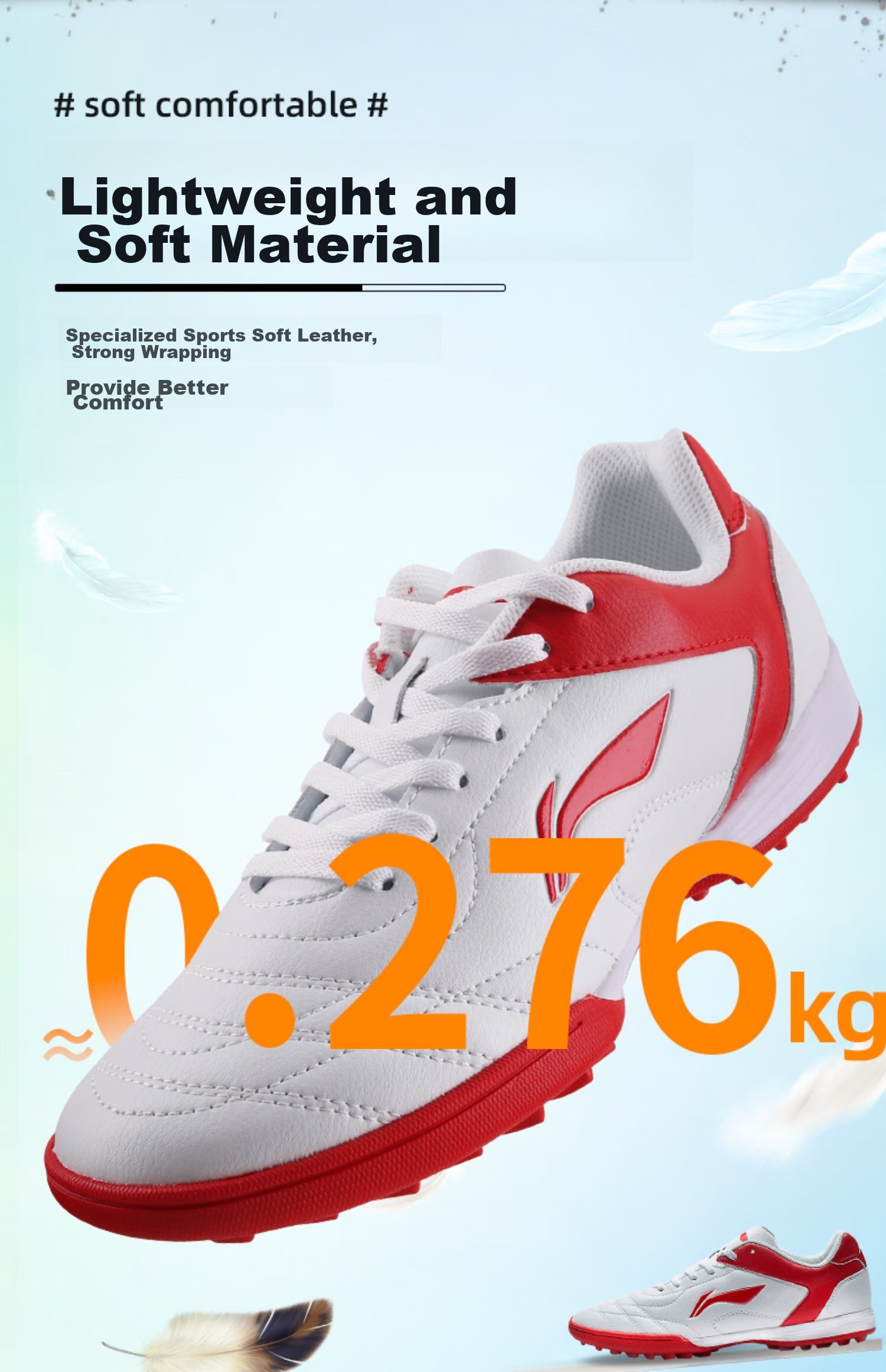 Li-Ning Soccer Shoes, TF Turf Cleats, for Men, Women, Adults, Children, Teenagers, Professional Training Shoes, Middle School Entrance Exam, Summer Breathable Cleats 10