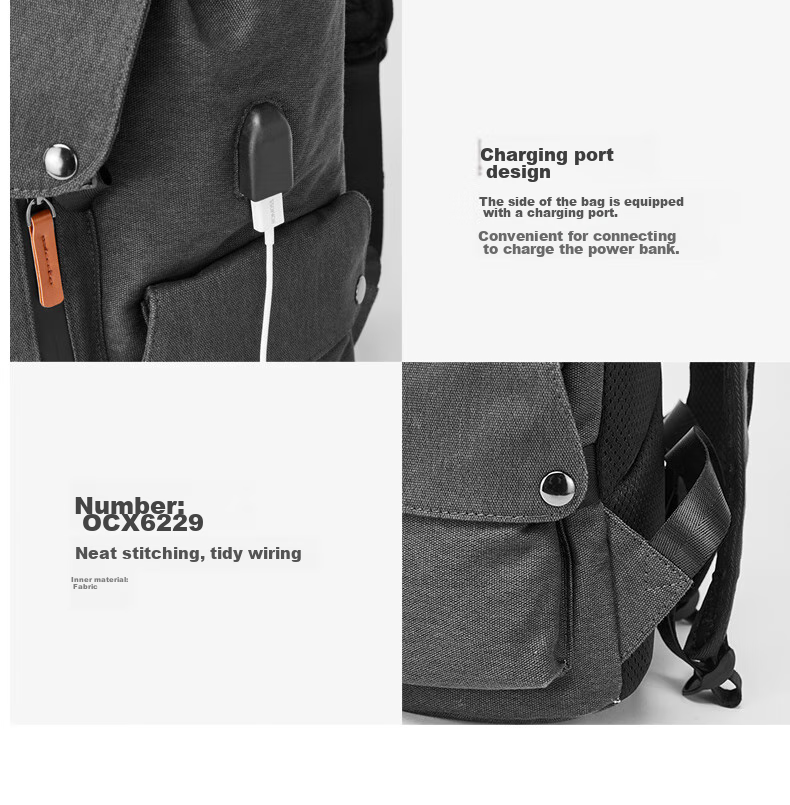 BOSTANTEN Men's Backpack, High School And College Student Bookbag, Trendy Backpack with Large Capacity for Laptops And Notebooks, Suitable for Both Men And Wome 16
