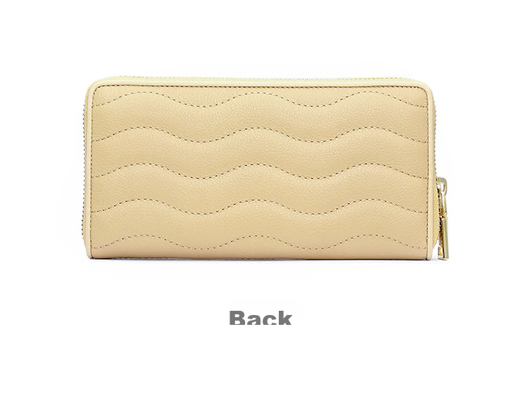 Goldlion Women's Long Wallet, Top-Grain Leather Simple Large-Capacity Clutch Purse Gift Box, Birthday Present 13