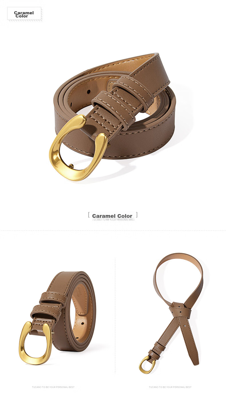 TUCANO Genuine Leather Belt with Pin Buckle for Women, Versatile Waistband, Fashionable Decorative Belt, Practical Birthday And 520 Gift 14