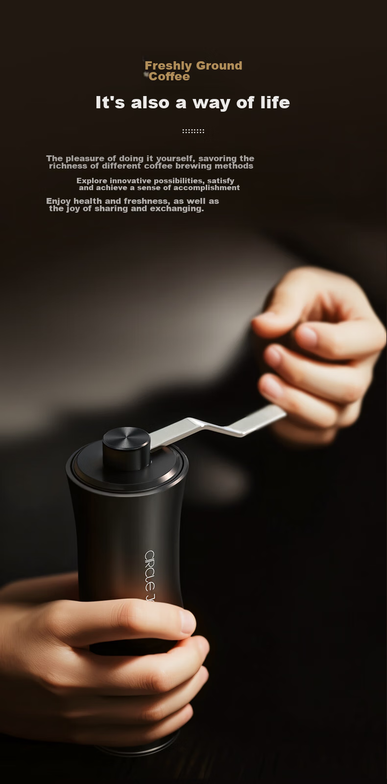 Circle Joy Pour Over Coffee Pot Gift Set Manual Coffee Grinder Hand Crank Coffee Bean Grinder Brewing Kit 3
