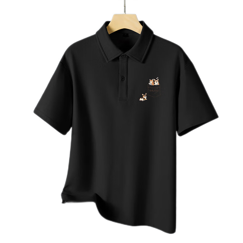Baleno Polo Shirt for Men, Summer Simple Five-Sleeve T-Shirt, Breathable Versatile Student Collared Casual Shirt, Men's Short-Sleeve Shirt