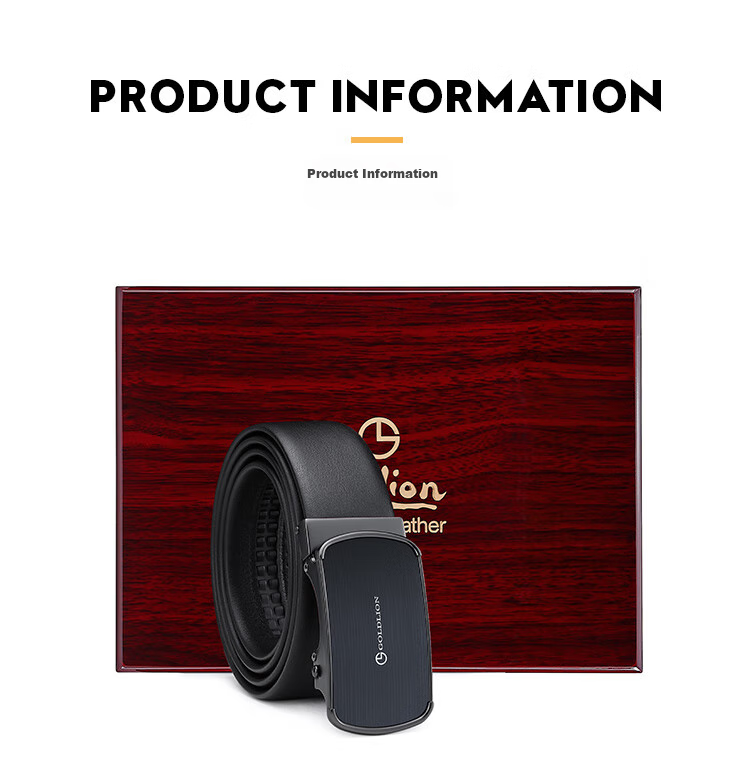 Goldlion Men's Automatic Buckle Belt, Exquisite High-End Wooden Gift Box Packaging, Business Trouser Belt, Birthday Gift 10