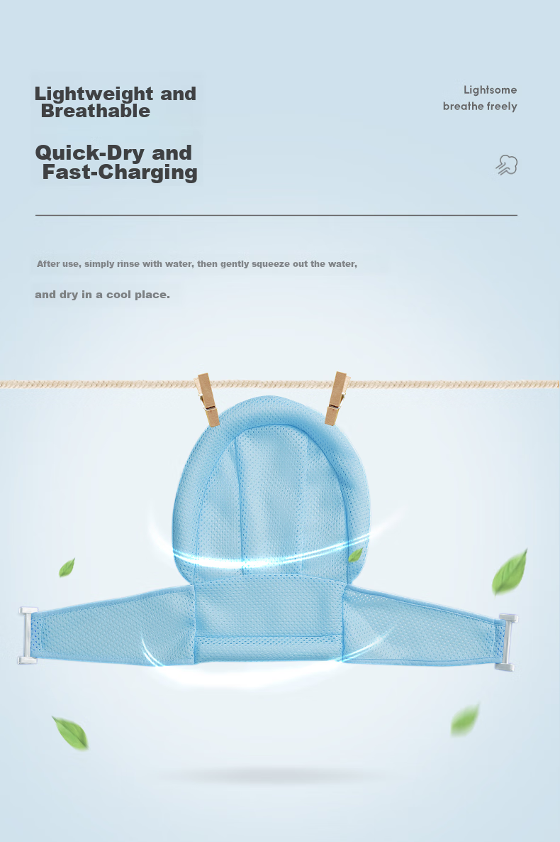 Shiyuejiejing Blue Bath Net, Baby Bathtub Mesh Cover, Sit Or Lie Down Bathing Aid 7