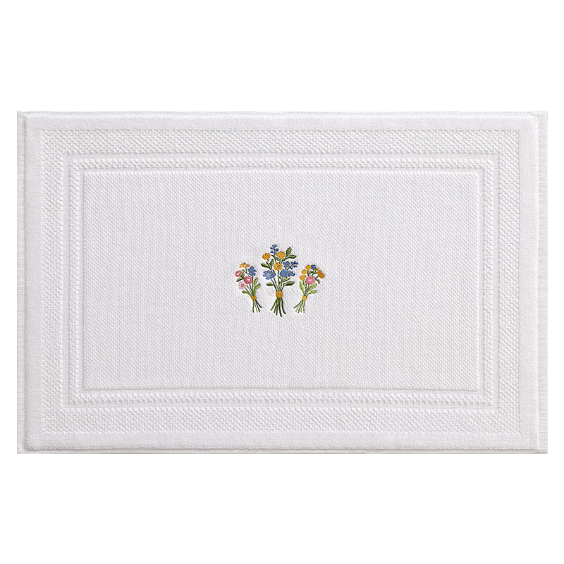 Baineng Pure Cotton Hotel Bathroom Door Water Absorbent Mat Toilet Floor Mat 50x80cm