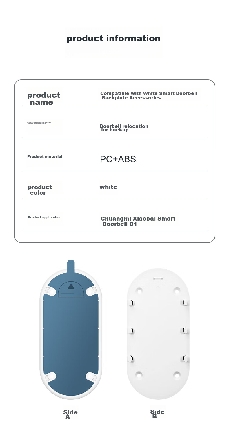 Trendsetter Adhesive Mounting Plate for 360° Visual Doorbell, Compatible with 5Pro/1P/D819 Bracket Base Wall-Mounted Adhesive Patch, Smart Doorbell Wall-Mounting Base, Strong Adhesive, Secure And Reliable 6