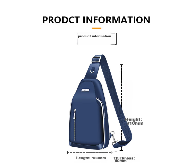 SEPTWOLVES Shoulder Bag, Men's Crossbody Bag, Chest Pack, Travel Commute Casual Oxford Cloth Trendy Messenger Bag, Travel Backpack 9