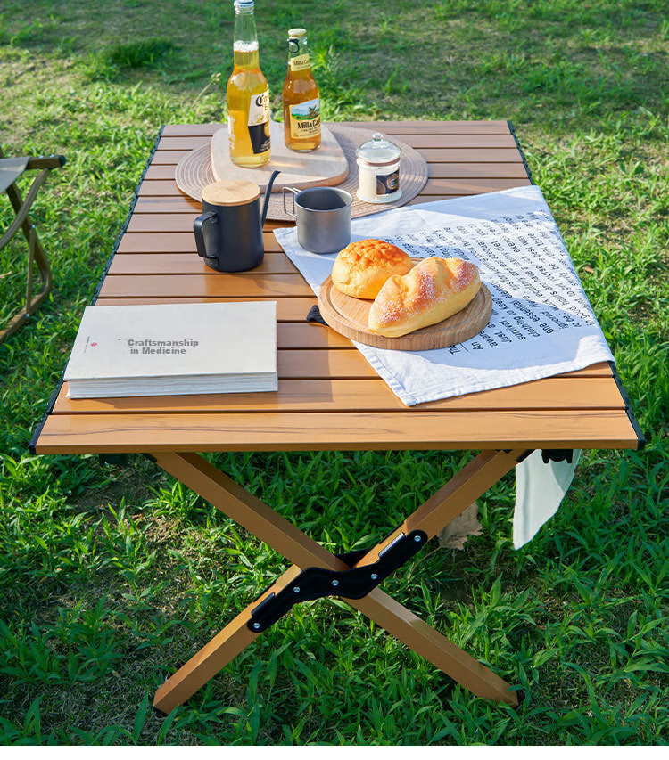Suncojia Outdoor Portable Folding Table, Camping Egg Roll Table, Picnic Table And Chairs, Balcony Home Folding Table 1