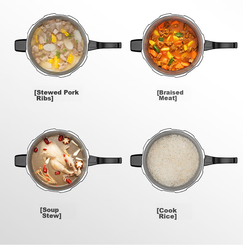 SUPOR 304 Stainless Steel 9L Pressure Cooker, 26cm [Suitable for 4-6 People], Explosion-Proof High Pressure Cooker, Compatible with Induction Cookers, Large Capacity 12