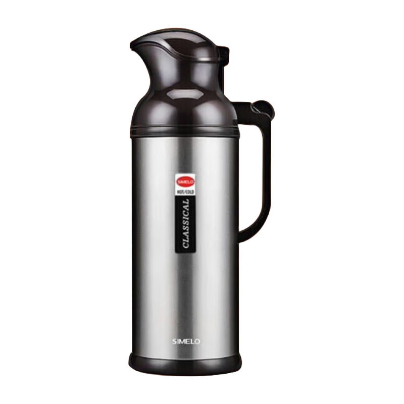 SIMELO Insulated Thermos for Home Use with Glass Inner Liner, Hot Water Bottle, New Beijing Warm Pot, 2000ML Natural Color