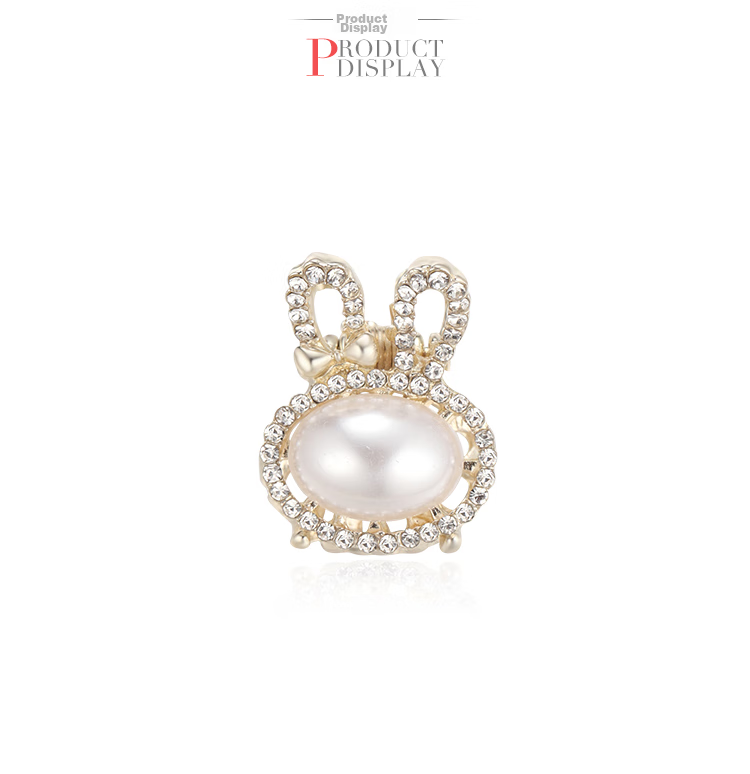 CHIMERA Korean-Style Simple Hair Clip, Fashionable Hairpin, Cute Rhinestone Rabbit Bangs Clip, Small Hair Claw for Women, Mid-Autumn Festival Gift 4