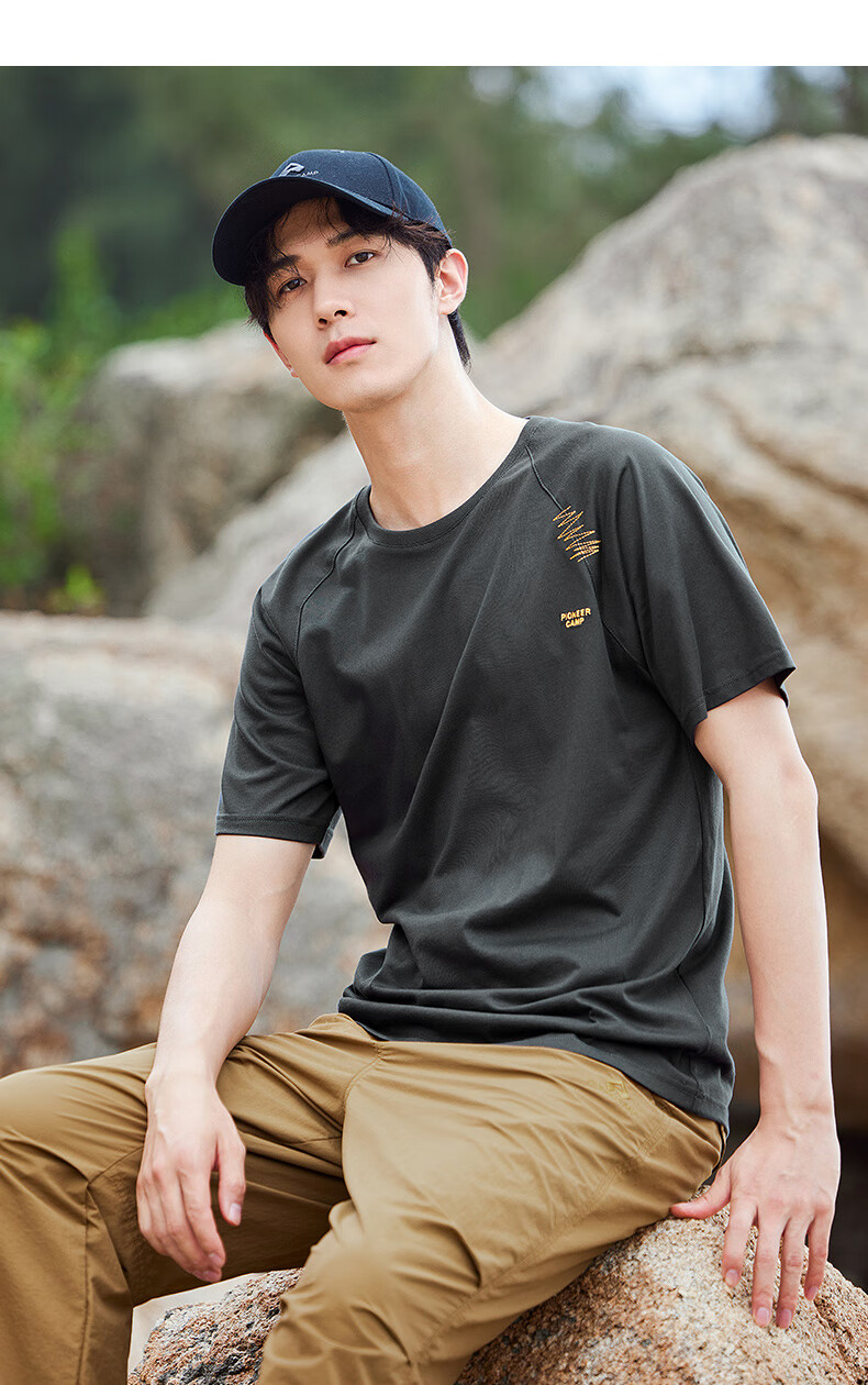 Pioneer Camp Summer Short-Sleeve Cotton T-Shirt for Men, Loose-Fit Casual Oversized Top for Middle-Aged, White, XL 10
