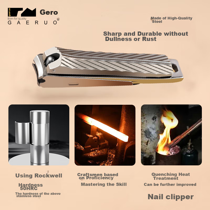 GAERUO Nail Clipper Set with Anti-Splash Design, Including Straight Nail Clipper, Diagonal Nail Clipper, And Ear Pick 11