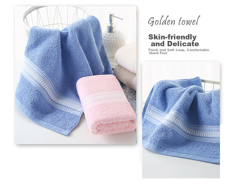 KING SHORE Pure Cotton Towels, Soft And Highly Absorbent Face Towels, Home-Use Grade A Pure Cotton Sports Towels, 2-Pack, Blue/red 6
