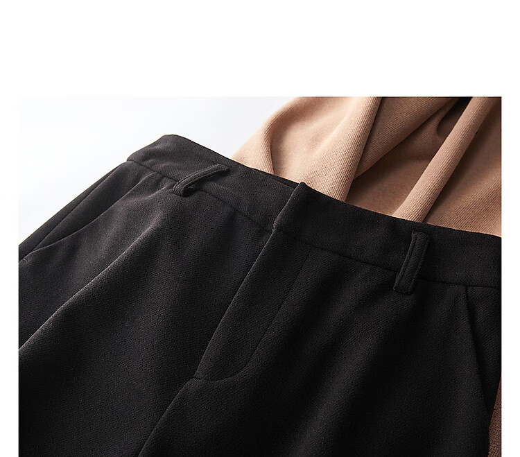 Dme [Long-Lasting Shape] Winter Mid-Rise Brushed Nine-Tenths Long Pants for Women, Slimming Straight-Leg Trousers, Warm Casual 13