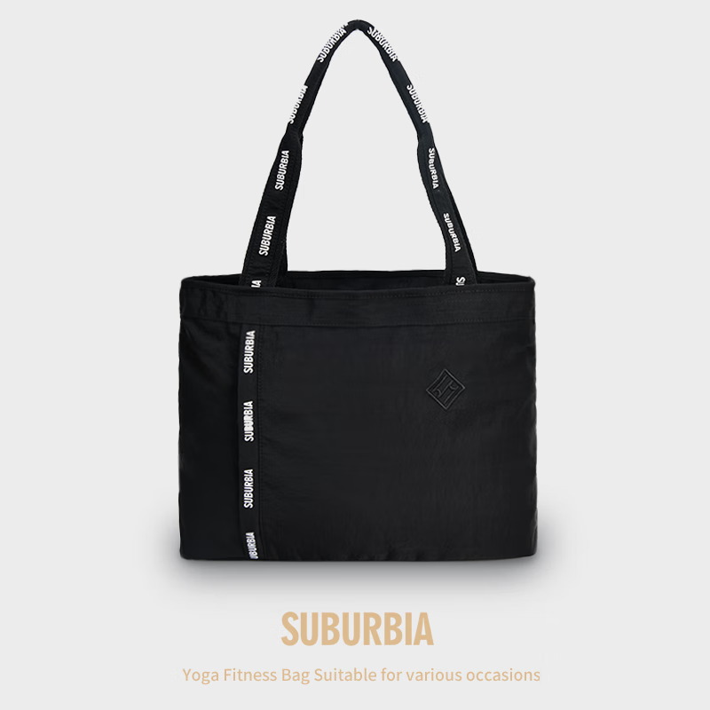 SUBURBIA Shibuya Dry-Wet Separation Fitness Bag, Shoulder Bag, Tote Bag, Women's Yoga Swimming Sports Bag, Black