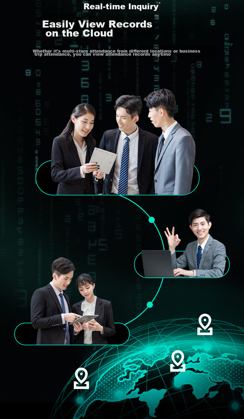 Deli Attendance Machine with Facial Recognition And Fingerprint Integration, Smart Cloud Visible Light Dynamic Face Recognition, Liveness Detection, WiFi Connection, Remote Online Management DL-D3 13