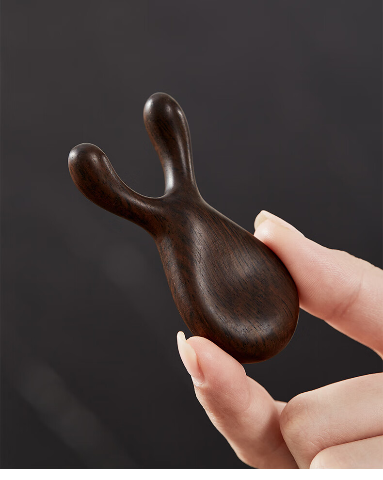 Chuxin Natural Ebony Wood Eye Massager, Creative Deer Antler Nose Beauty Device, Facial Meridian Acupoint Massage Tool 21