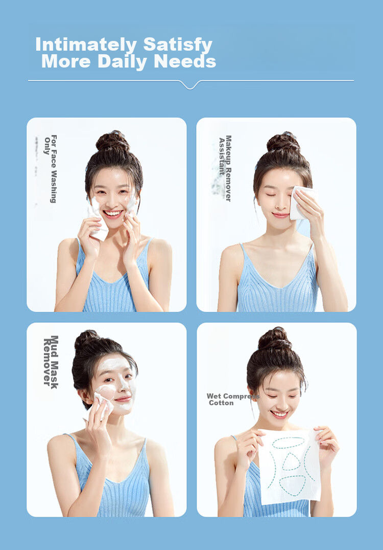 PurCotton [Sun Yingsha's Choice] Facial Cleansing Wipes, Sold by JD, Disposable Cotton Face Wipes, Soft Cotton Towels, 12 Packs, 20*20cm 11