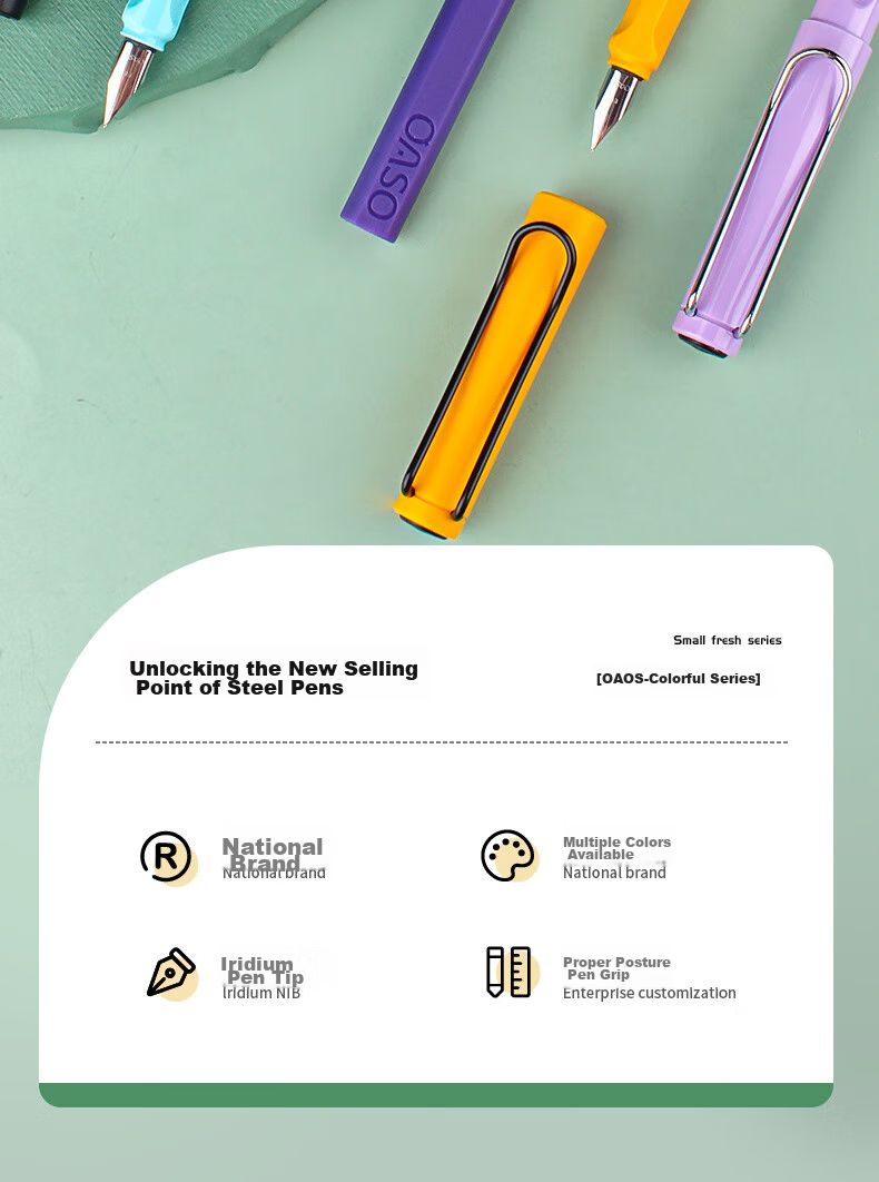 OASO [Back to School Essential] OASO Return Capsule Ink Blue Ink Iridium Nib EF Fountain Pen Automatic Ink-Absorbing Posture-Correcting Student Fountain Pe 2