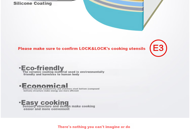 LOCK&LOCK Colorful Low-Oil Non-Stick Frying Pan with Salt Flat Bottom Ceramic Pan for Induction And Gas Stoves, Red, 28cm 4