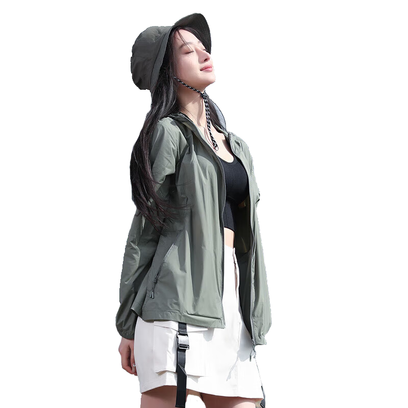 CAMEL Women's Outdoor Sun Protection Hooded Lightweight Fashion Casual Sunproof Jacket UPF40+ A012252006H