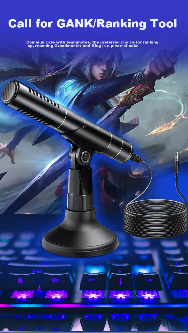SAST OK-57B Computer Microphone for Desktop, Laptop, Conference, Online Classes, Video Games, Remote Voice Broadcasting, PUBG, USB Sound Card Wired Mic Condenser 5