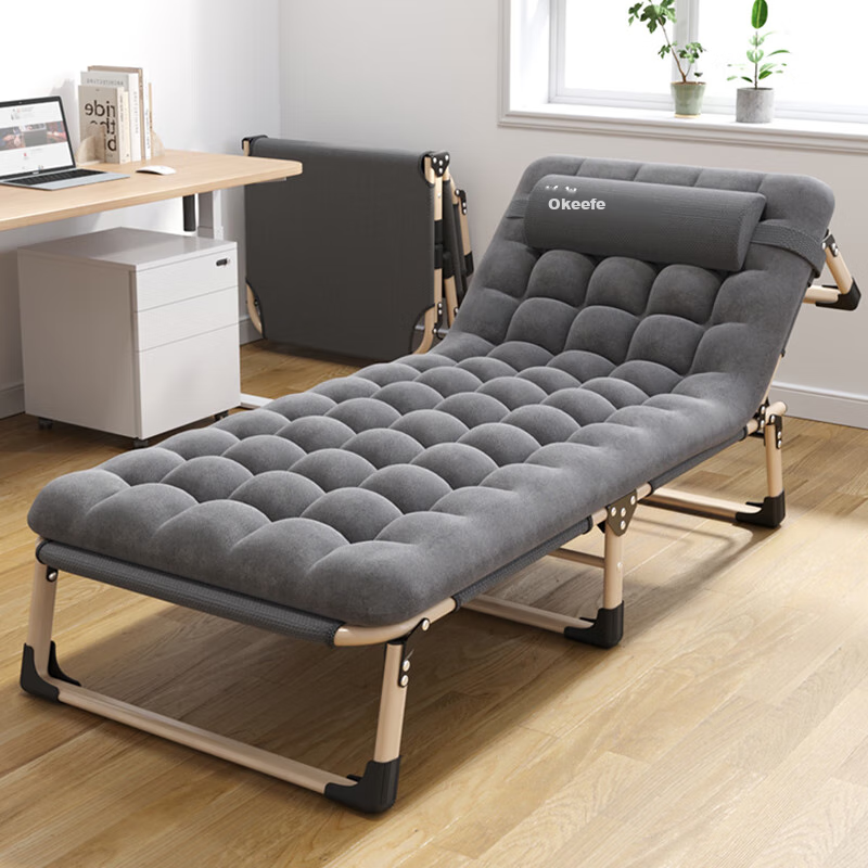 Okeefe Folding Bed Lounger Single Bed Office Simple Nap Bed Hospital Companion Bed with Thickened Cotton Pad