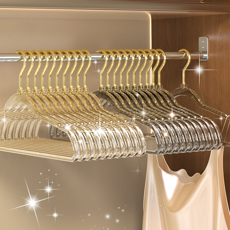 Fanyejia Acrylic Hangers, 10 Pack, Home Use, Non-Slip, Anti-Fingerprint, Clothes Hangers, Student Dormitory, Stylish Drying Rack