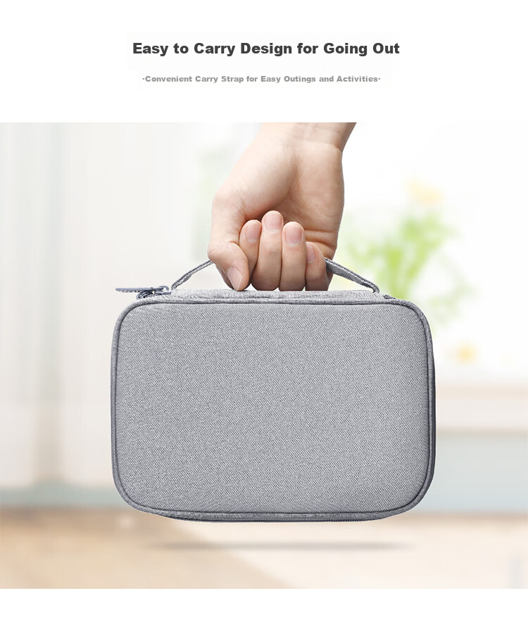BUBM Cable Management Pouch, Laptop Charging Cord Portable Power Bank Hard Drive Travel Organizer Bag for Digital Accessories, Double-Layer Large Size, Gray 4