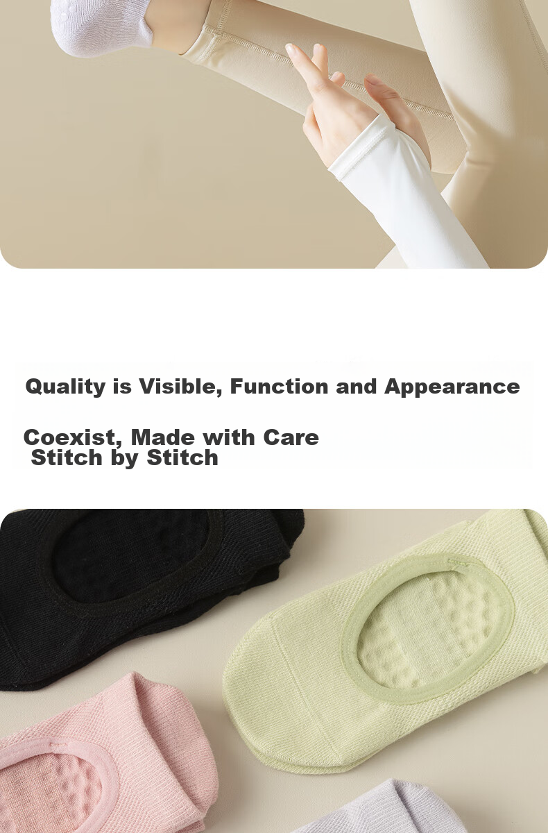 Ziyouxi Yoga Socks for Women, Professional Sports Fitness Non-Slip Socks, Pilates Mesh Breathable Seamless Anti-Pilling Boat Socks for Spring And Summer 3