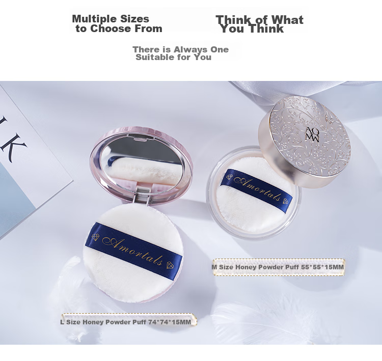 AMORTALS Velvet Feather Lightweight Face Powder Puff Large Size Loose Powder Puff Non-Absorbent Makeup Tool 4