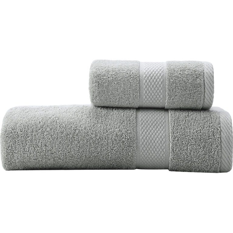 Grace Class A Antibacterial Towel And Bath Towel Set, Extra Large And Thick Pure Cotton Adult Men's Shower Towel in Gray