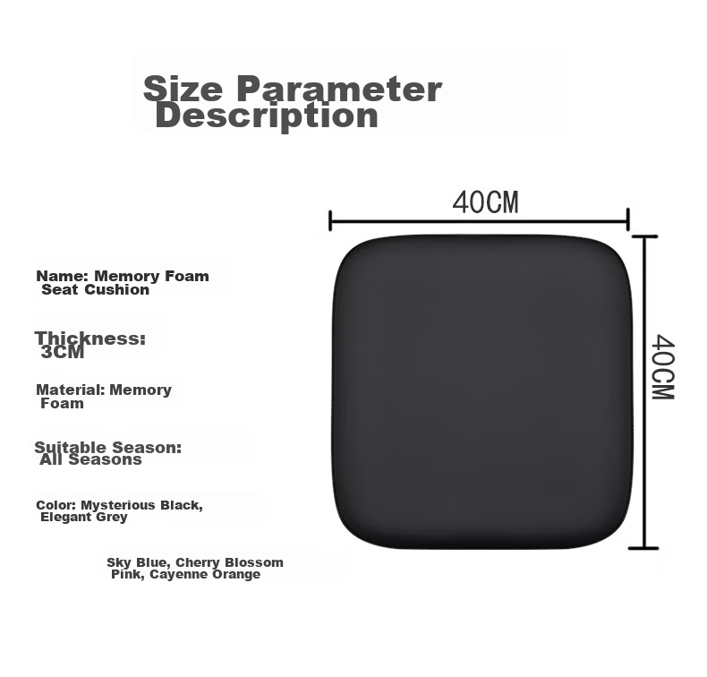 GREAT LIFE Ergonomic Memory Foam Seat Cushion for Office, Hemorrhoids, Car, Chair, Long Sitting, Students' Buttocks Pad 31