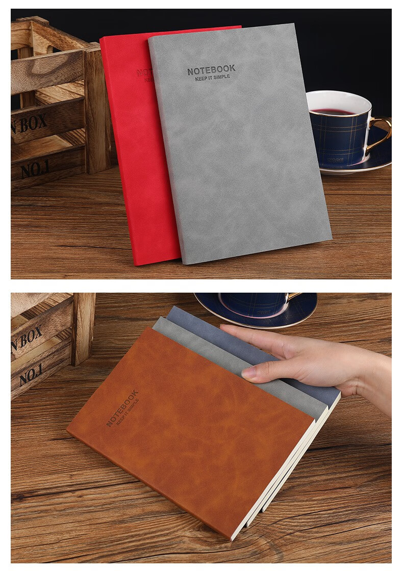 Zhongjian Stationery Artistic Exquisite Softcover A5 Notebook Diary Simple Business Meeting Notes Customizable Brown A5 9