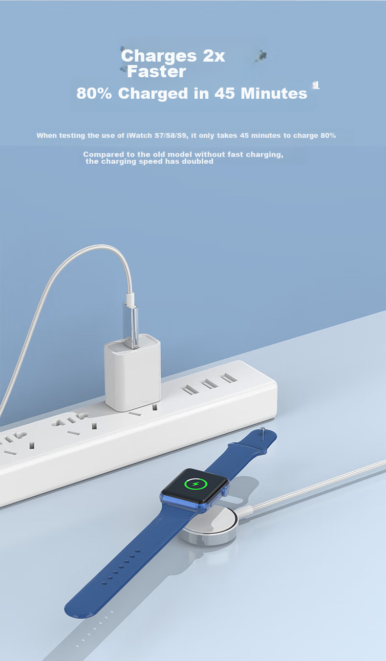 GDGO [Apple MFW Certified] Apple Watch Charger S12/11/10/9/Ultra3 Fast Charging Braided Cable Compatible with Apple Watch Wireless Charging, Includes Base Statio 3