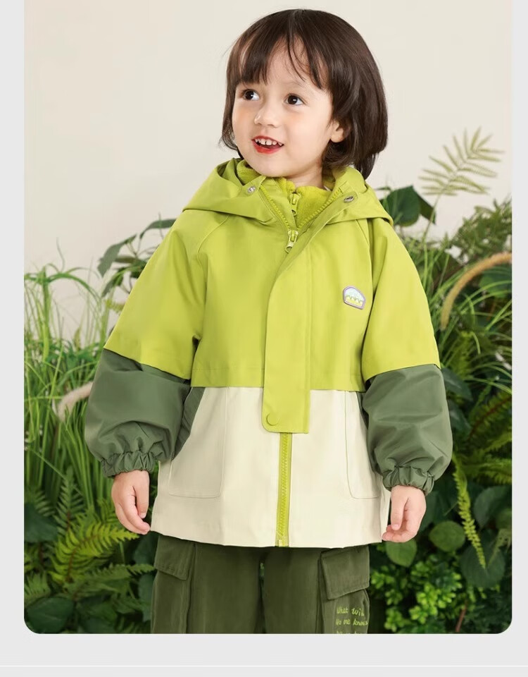 Ciciibear Children's Windbreaker Jacket, Boys' Three-In Autumn Clothing, Baby Fall/winter Fleece Top 18