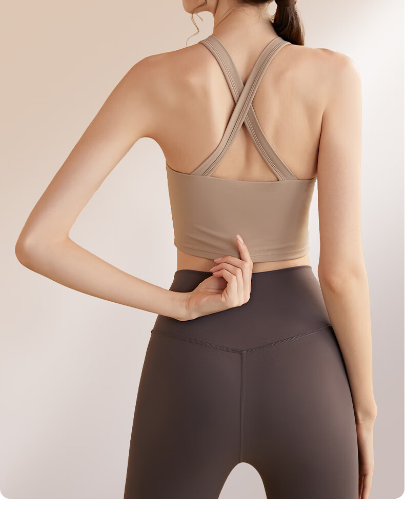 XUEXIMAN Sports Bra for Women with Shock-Absorbing Band, Chest Pads, Yoga Top, Beautiful Back Bra, One-Piece Pilates Fitness Vest 18
