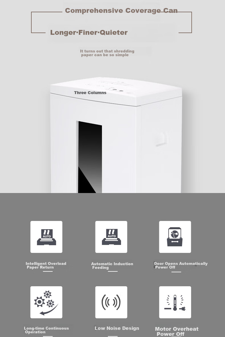 SUNWOOD German Level 4 Confidential Shredder/Document Shredder Office Dual Entry (17 Sheets Per Pass, 60 Minutes Continuous Operation, 22L Capacity for Shredding Paper, Pins, CDs, Bank Cards) S23 2