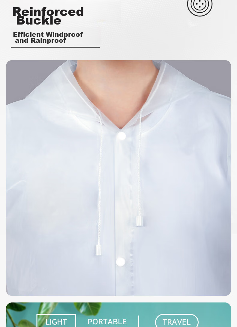 Ousen Disposable Adult Raincoat for Men And Women, Thickened Transparent Poncho for Outdoor Hiking, Cycling, Travel, Portable 7