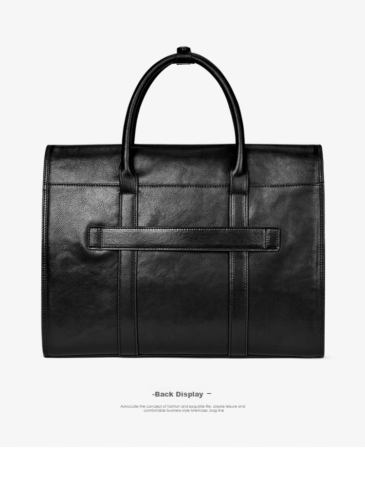 Pabojoe Business Briefcase, Men's Top-Grain Leather Handbag, Horizontal Style Large Capacity Laptop Bag for Men, Valentine's Day Gift 11