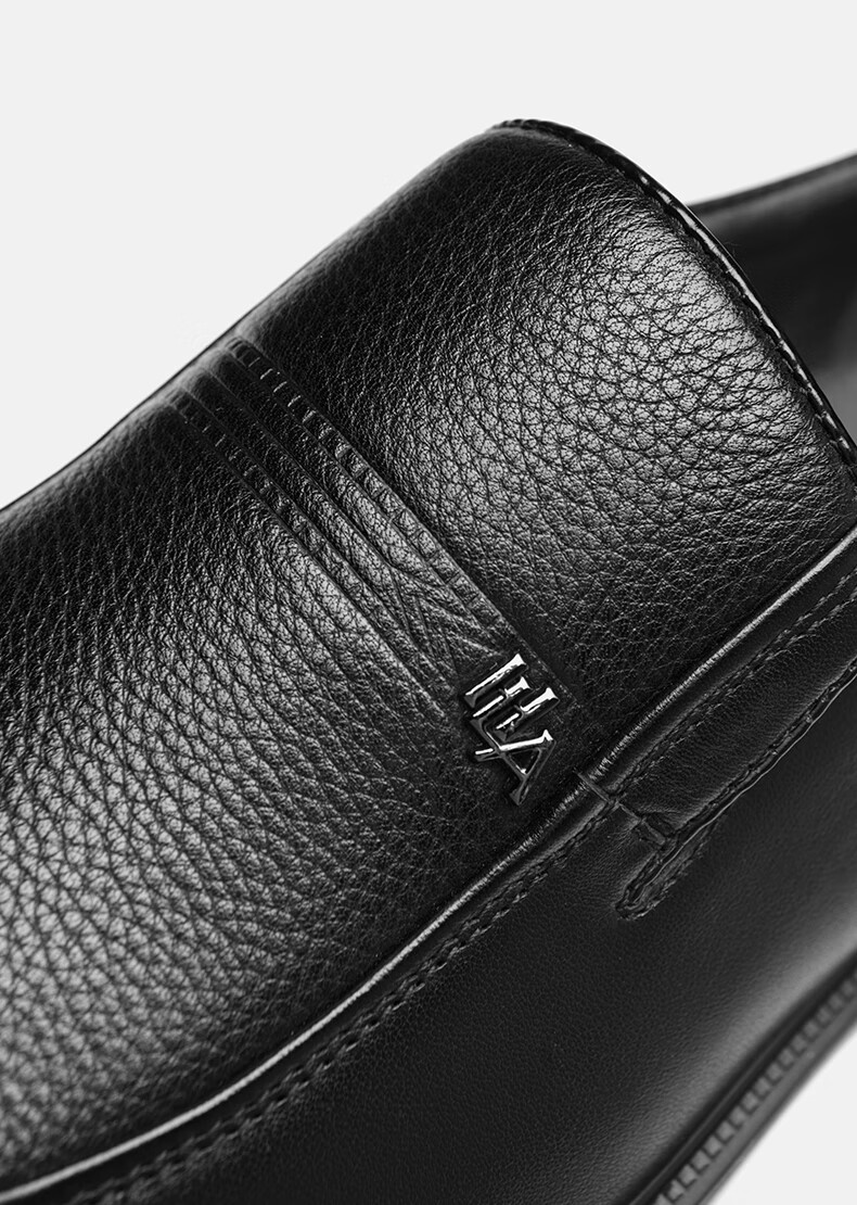 Hailanzhijia HLA Leather Shoes for Men, Top-Grain Cowhide, Slip-On Formal Casual Business Leather Shoes for Men, T211 Black Size 44 14