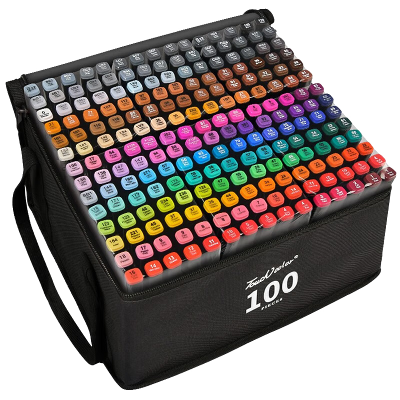 Touchcolor Dual-Ended Oil-Based Marker 80 Colors Professional Art Set Quick-Dry Drawing Watercolor Skin Tone Pens Stationery Gift for Boys and Girls
