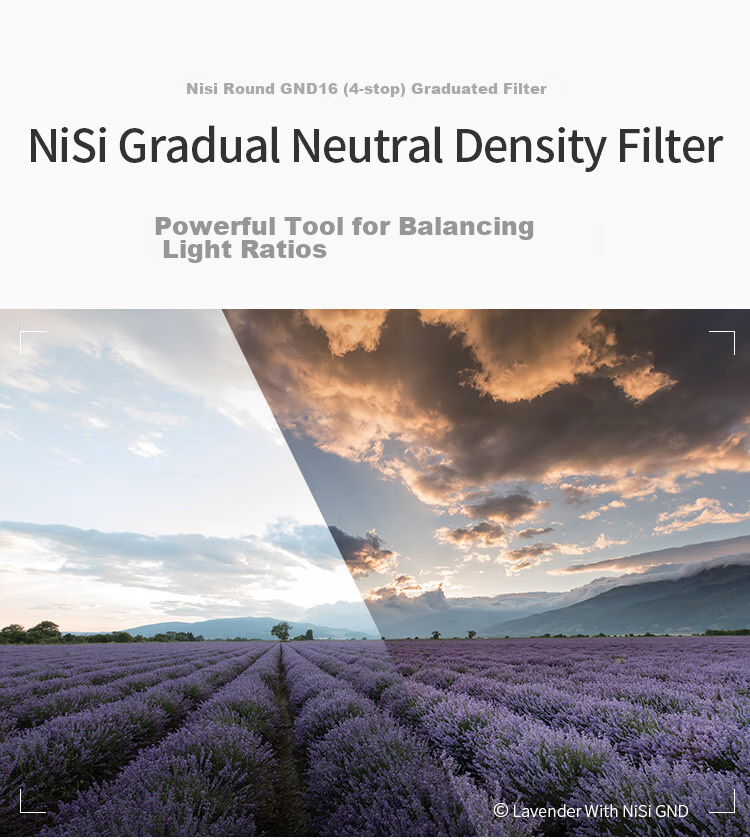 NiSi Gradient Filter GND16 (1.2), 62mm Filter, 4-Stop Circular Soft Gradient Filter, DSLR And Mirrorless Camera Protective Filter, Suitable for Canon, Nikon, Sony, And Fuji Cameras 1