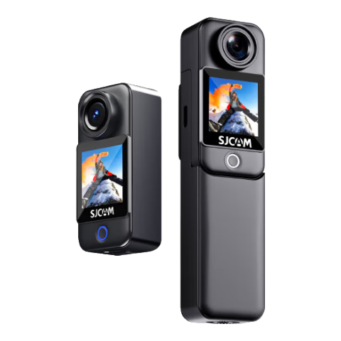 SJCAM C300 Extended Battery Version Thumb-Sized Action Camera for Motorcycle Helmet Riding, Anti-Shake Waterproof Dash Cam Fishing Vlog Live Streaming Pre-Recording First-Person View No Buffer