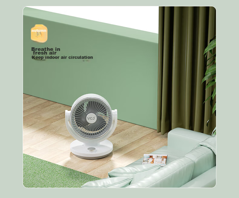 VCJ [German Brand] Air Circulation Fan, Electric Fan for Home Use, Desktop Fan, Energy-Saving, Quiet Operation, Mechanical Knob, Oscillating Head, 3m Cord, DQ212R 14